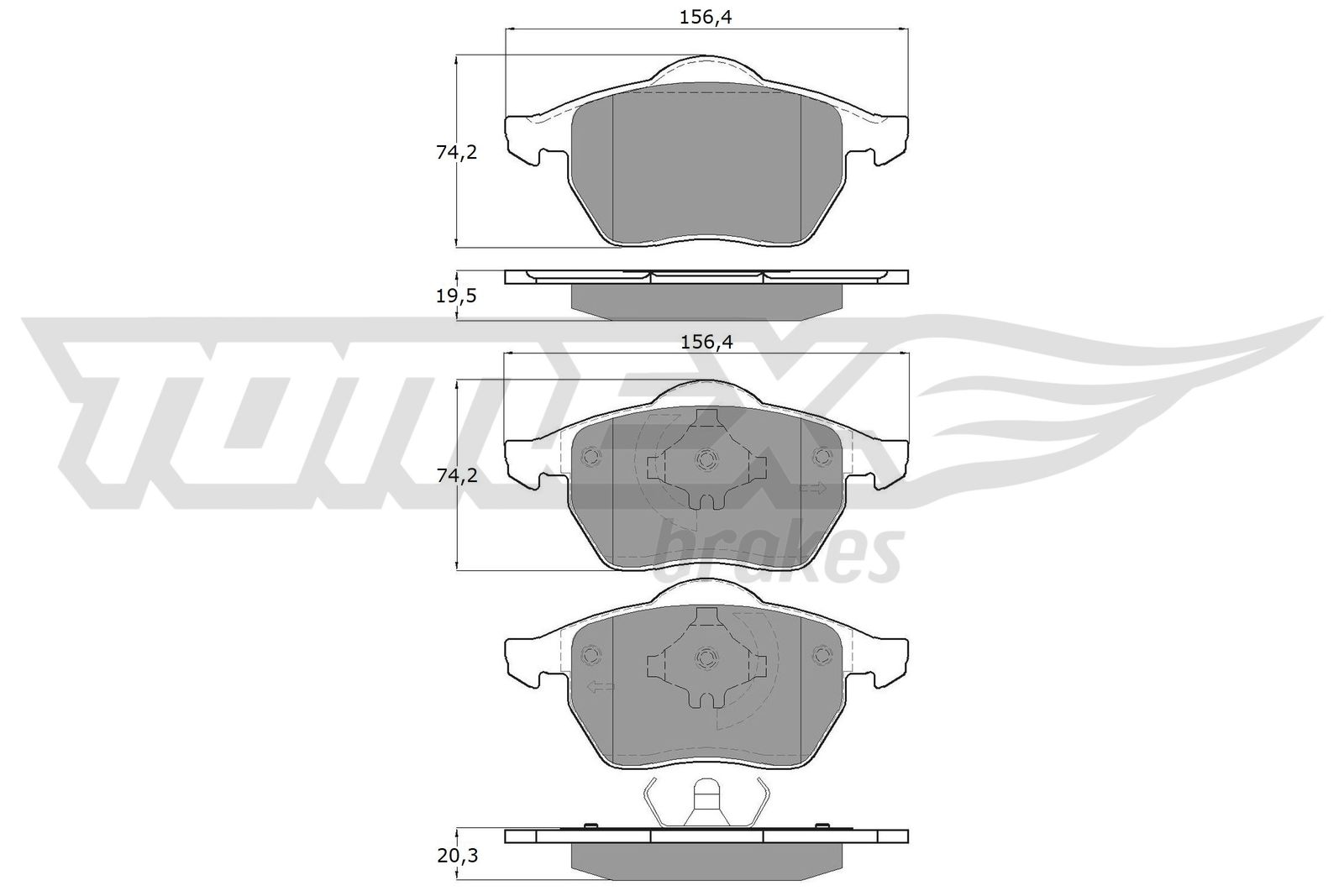 Sada brzdových platničiek kotúčovej brzdy TOMEX Brakes